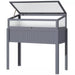 Grey Small Raised Wooden Cold Frame Greenhouse 