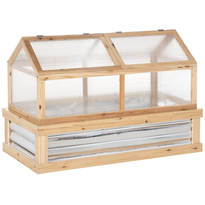 Small Raised Wooden Cold Greenhouse