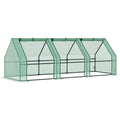 Small Tunnel Greenhouse Green 3 Zippered Doors