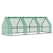 Small Tunnel Greenhouse Green 3 Zippered Doors