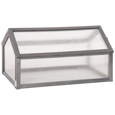 Small Grey Wooden Cold Frame Greenhouse