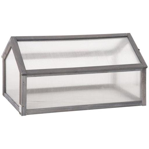 Small Grey Wooden Cold Frame Greenhouse