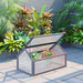 Grey Small Wooden Cold Frame Greenhouse