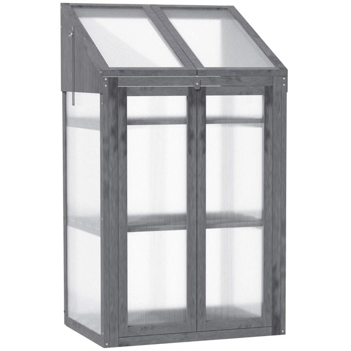 Small Wooden Greenhouse Cold Frame Grey