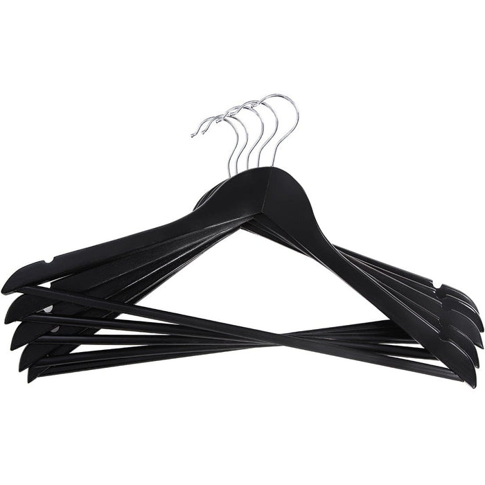 Solid Wood Coat Hangers (Pack of 10) Black