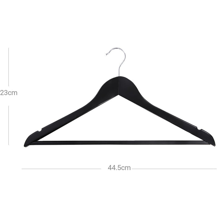 Solid Wood Coat Hangers (Pack of 10) Black