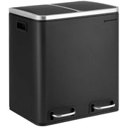 Image of a Black 2 Compartment Kitchen Recycling Bin