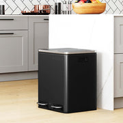 Image of a Black 2 Compartment Kitchen Recycling Bin