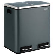 Image of a Grey 2 Compartment Kitchen Recycling Bin