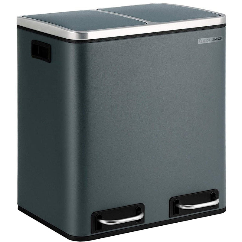 Image of a Grey 2 Compartment Kitchen Recycling Bin