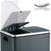 Image of a Grey 2 Compartment Kitchen Recycling Bin