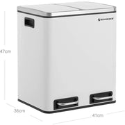 Image of a White 2 Compartment Kitchen Recycling Bin