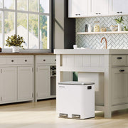 Image of a White 2 Compartment Kitchen Recycling Bin
