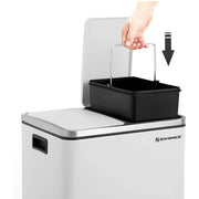 Image of a White 2 Compartment Kitchen Recycling Bin