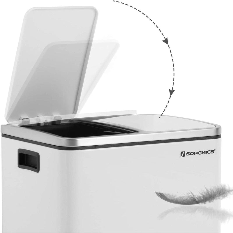 Image of a White 2 Compartment Kitchen Recycling Bin