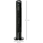 70° Oscillating Tower Fan with Remote, 3 Speed, 7.5h Timer Homcom