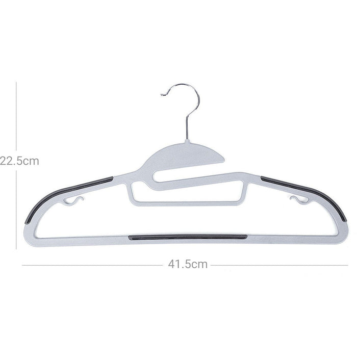 50-Pack Space Saving Clothes Hangers, Grey