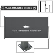 Outsunny Retractable Sun Side Awning Screen Fence Patio Garden Wall Balcony Screening Panel Outdoor Blind Privacy Divider (3x1.6M, Grey) Outsunny