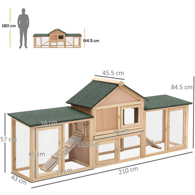 Deluxe Two Storey Rabbit Hutch Pawhut