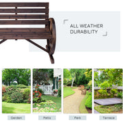 Wagon Wheel Garden Bench Outsunny