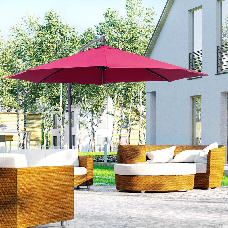 Contemporary 3m Cantilever Parasol with Crank Handle