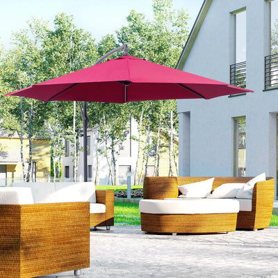 Contemporary 3m Cantilever Parasol with Crank Handle Outsunny