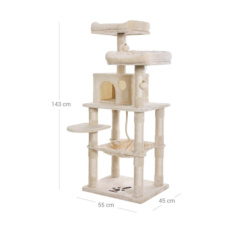 Feandrea Tall Cat Tree Tower Beige