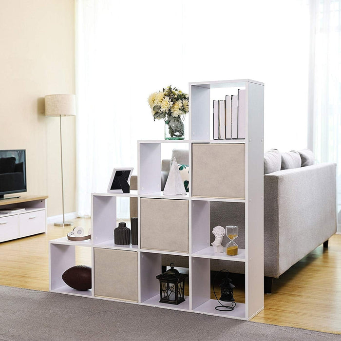 Vasagle Stair Shaped Cube Organiser, White