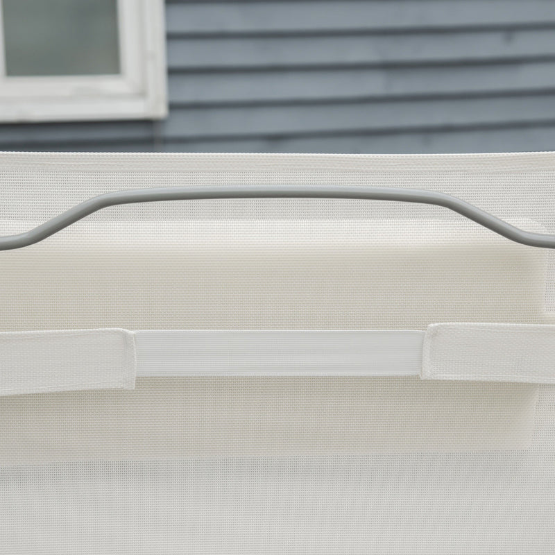 Adjustable Sun Lounger With Cushion, Cream/White