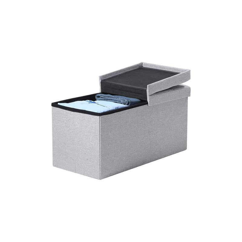 Songmics Storage Ottoman For Bedroom Grey