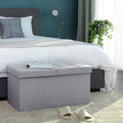 Songmics Storage Ottoman For Bedroom Grey Songmics