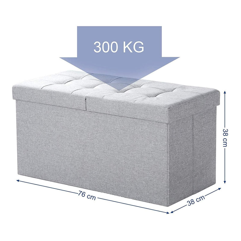 Songmics Storage Ottoman For Bedroom Grey