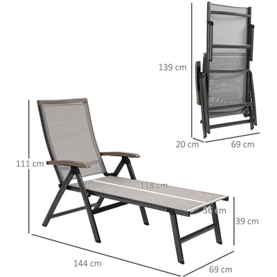 Adjustable Sun Lounger Outsunny