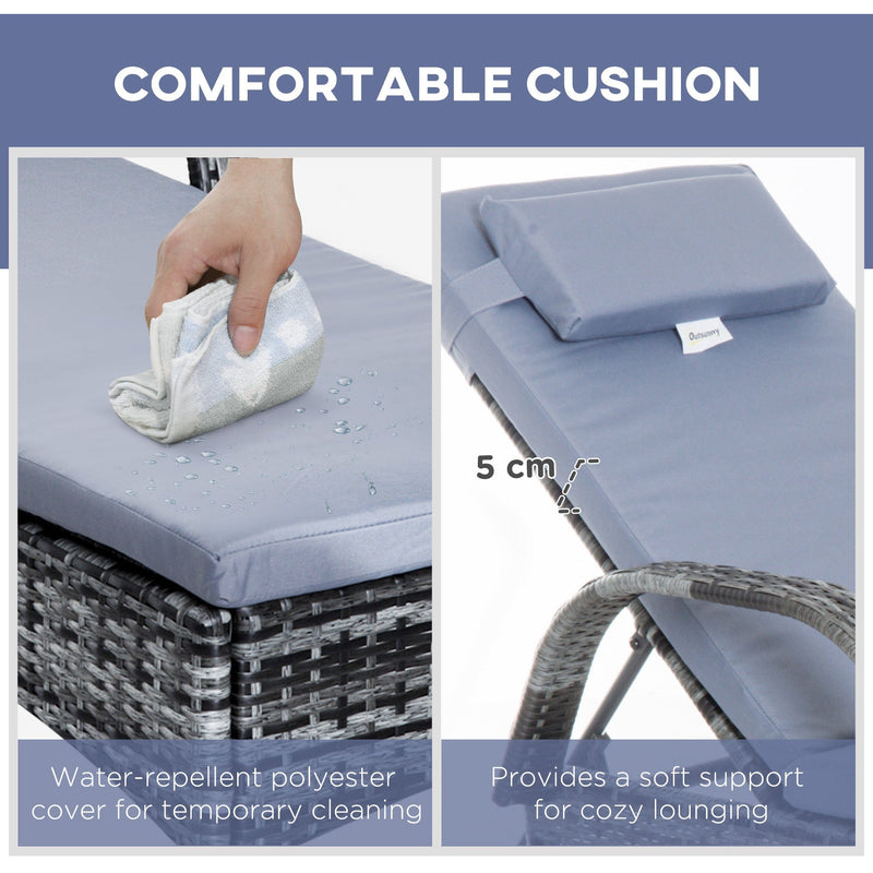 3 Piece Rattan Sun Lounger Set