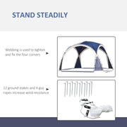Dome Event Shelter, Garden Canopy, 3.5x3.5m, Grey/Blue Outsunny