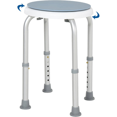 360° Swivel Bath Stool With Adjustable Height Homcom