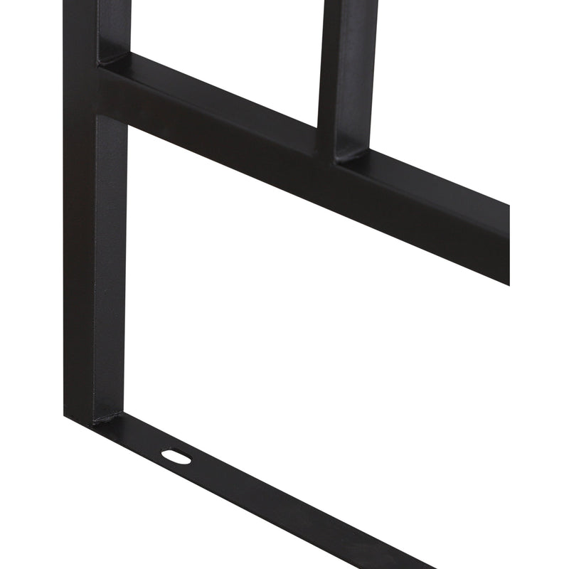 Metal Arch Garden Bench with Cushion, 114x60x206cm, Black Outsunny