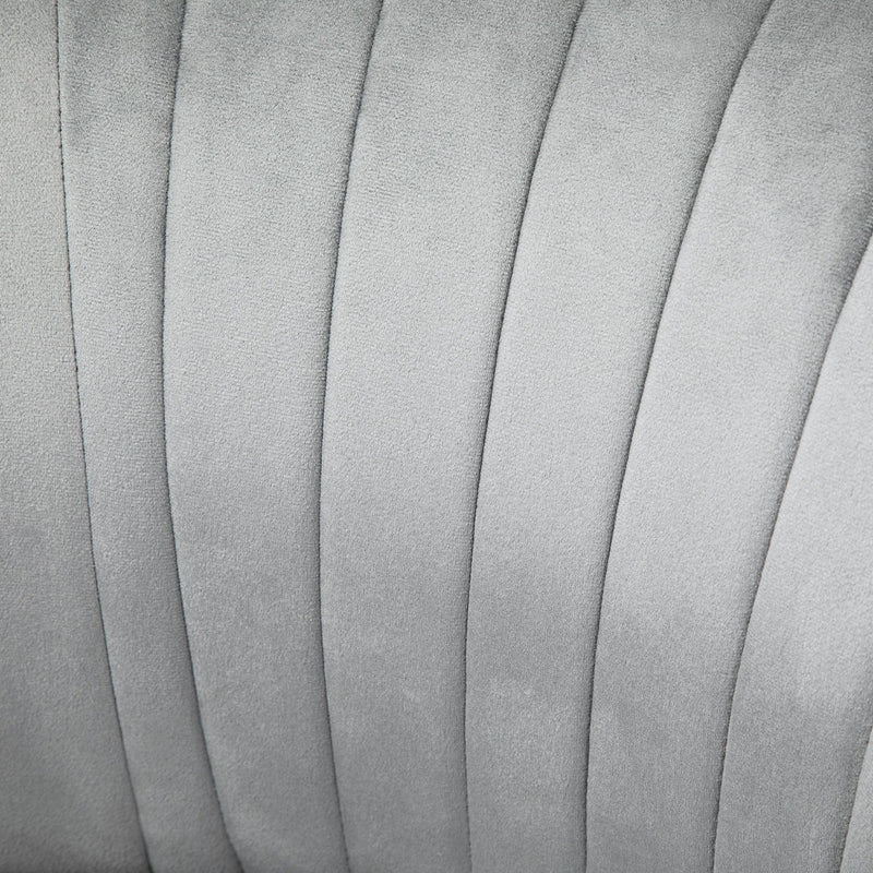 Contemorary Grey Velvet Accent Chair With Footstool