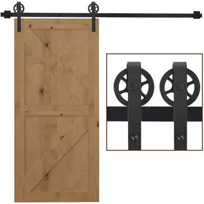 6.6FT Industrial Steel Sliding Door Kit Homcom
