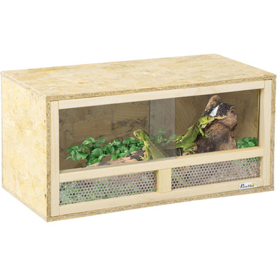 Reptile House With Transparent Doors - For Lizards Pawhut