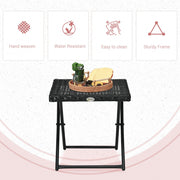 Outsunny Black Rattan Folding Table Outsunny