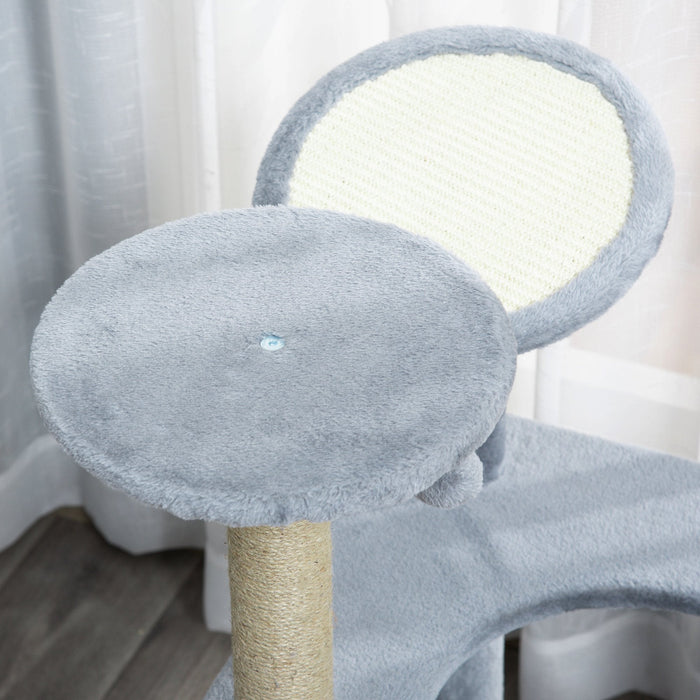 Cat Tree Tower, Scratch Post, Condo Bed, Perch Ball, Grey