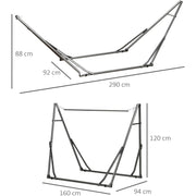 Foldable Hammock Stand, 120kg, Black Outsunny