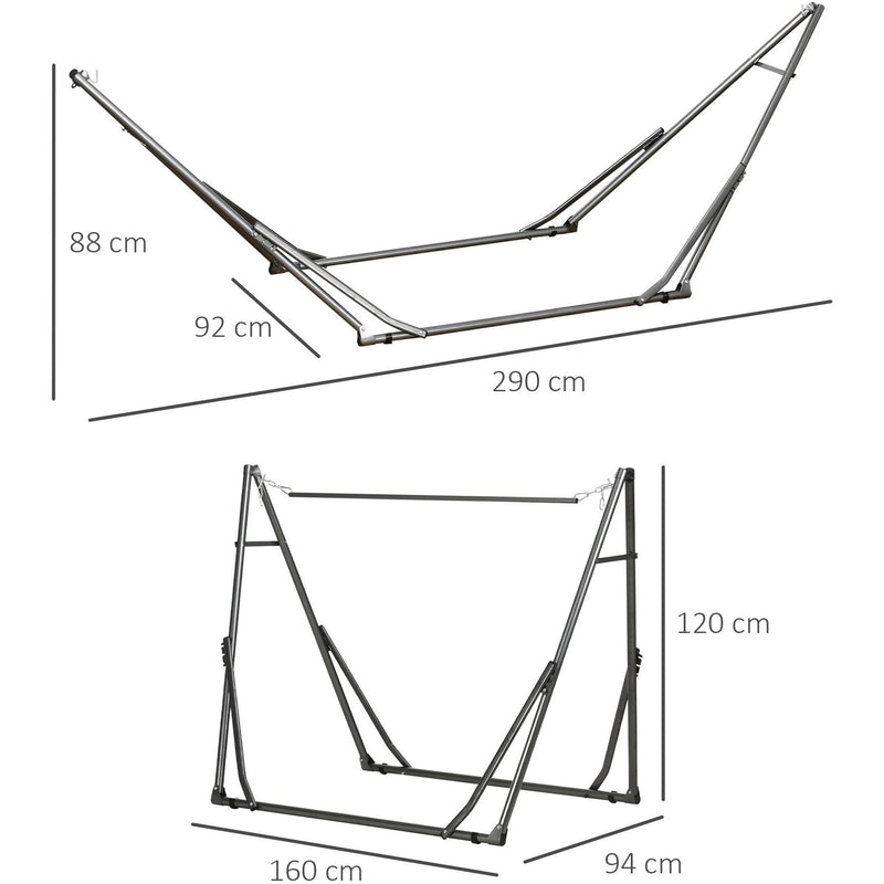 Foldable Hammock Stand, 120kg, Black Outsunny