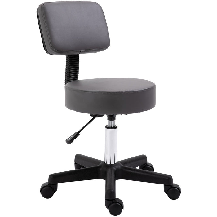 Swivel Salon Chair With Padded Seat, Grey