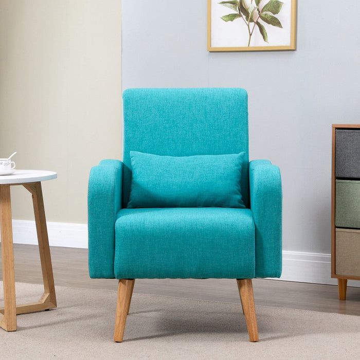 Teal Linen Club Chair