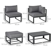 Stylish Garden Daybed Sofa Set with Coffee Table Outsunny