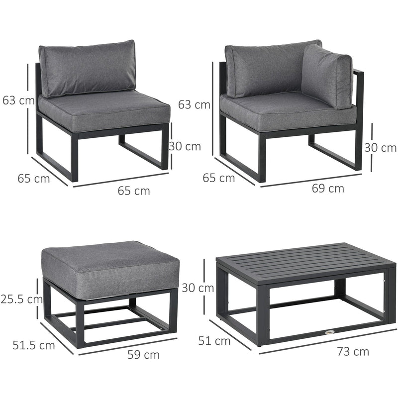 Stylish Garden Daybed Sofa Set with Coffee Table Outsunny