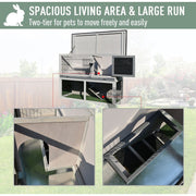 Outdoor Rabbit Hutch, Grey Pawhut