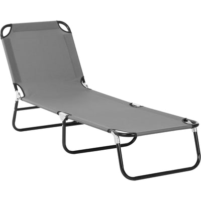 Folding Sun Lounger, 5 Point Adjustable Back Outsunny